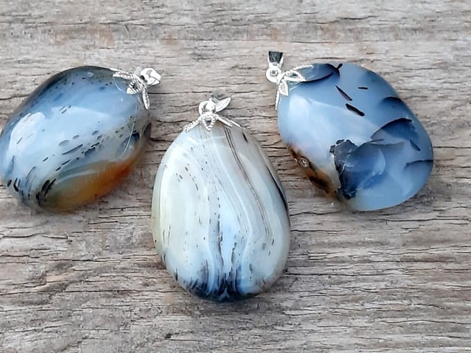 Edelsteen Dendriet Opaal amulet hanger