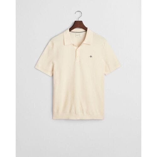 Gant Polo korte mouw Beige MICRO TEXTURED COTTON SS POLO 8030242/130