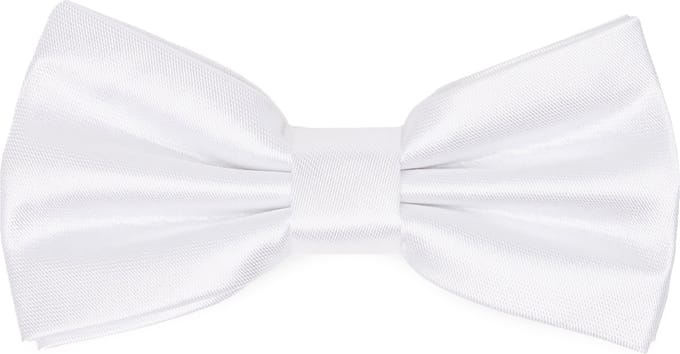Ladeheid Smal Vlinderdas - Strikjes voor Kinderen - Lengte: 10 cm, Breedte: 5 cm - Wit - LA-EA-BKS