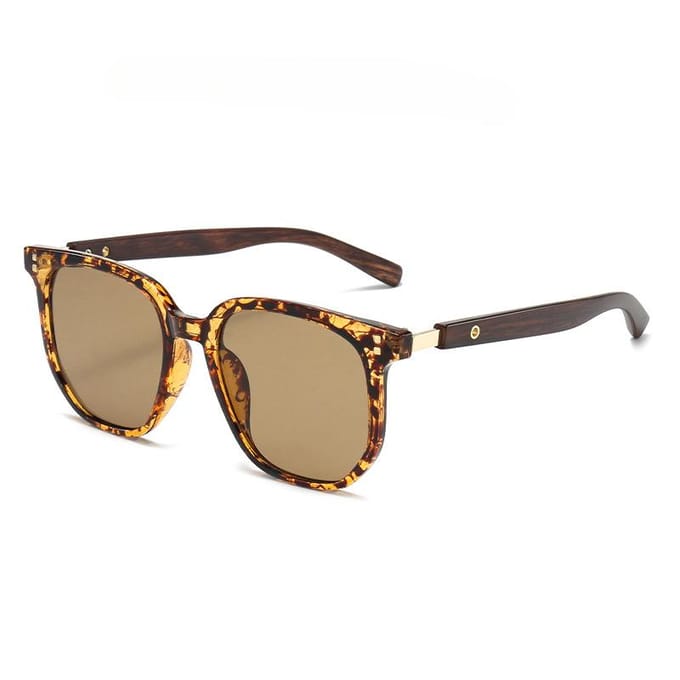 Polygon Groot Frame Houtnerf Brilpoot Koreaanse Zonnebril Xiaohongshu Dezelfde Stijl Persoonlijkheid Trendy Dames Zonnebril