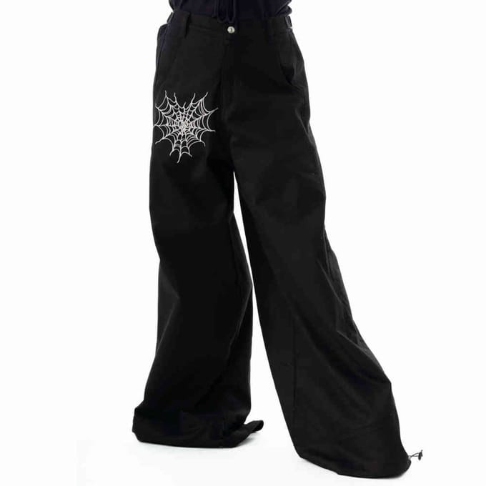 Heartless - Entangled Wijde broek - 34/34 inch - Zwart