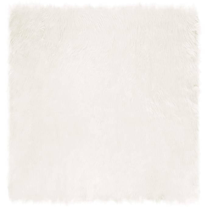 vidaXL Tapijt van imitatie TAFALLA Wit 120 x 120 cm Polyester