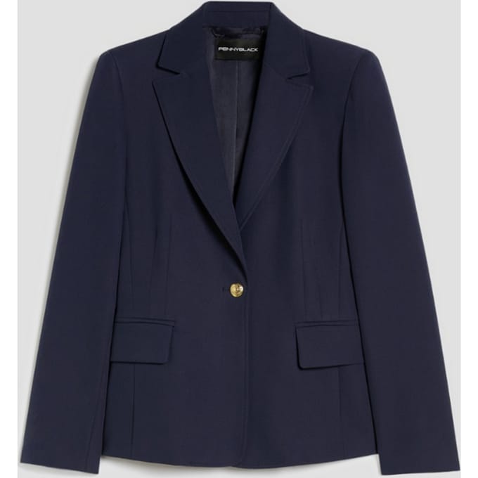 single-breasted blazer in twill blauw vrouw