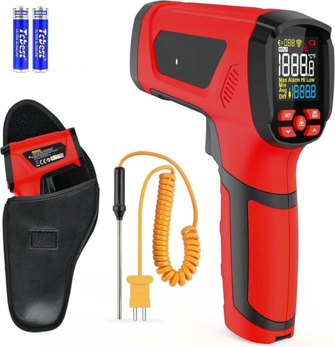Thuys – Warmtebeeldcamera – 2000 Pixels – Infrarood Thermometer Met Temperatuur Detector – Met SD kaart - Zwart met Rood