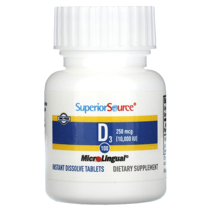 Extra Sterkte D3, 250Mcg (10.000 IE), Microlinguale Instant Oplosbare Tabletten, 100 Tabletten