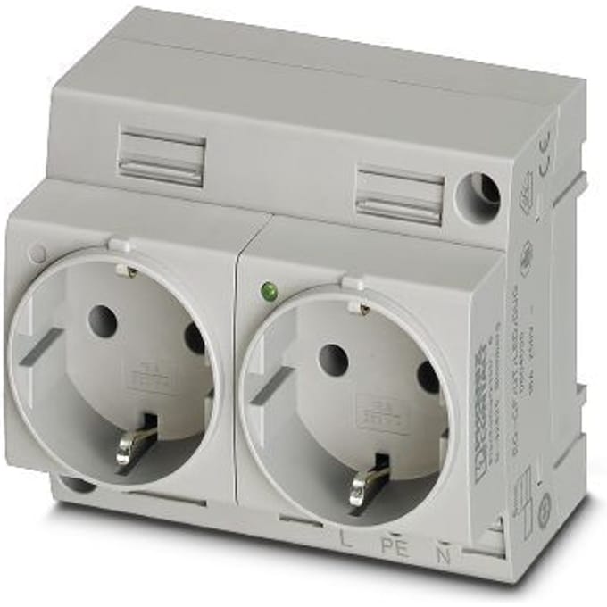 Phoenix Contact Dubbele Socket Met LED Indicator CF Serie (Europese Stekkerdoos) - 0804036