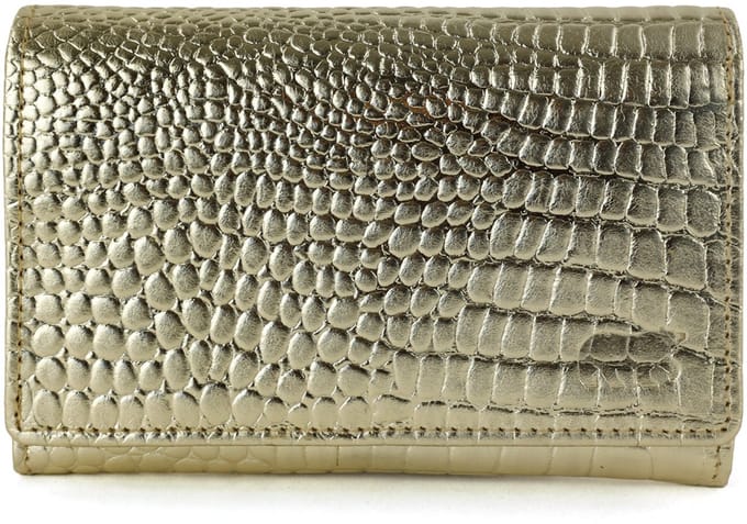 Bear Design Sweety Leren Overslagportemonnee - Small Croco Champagne
