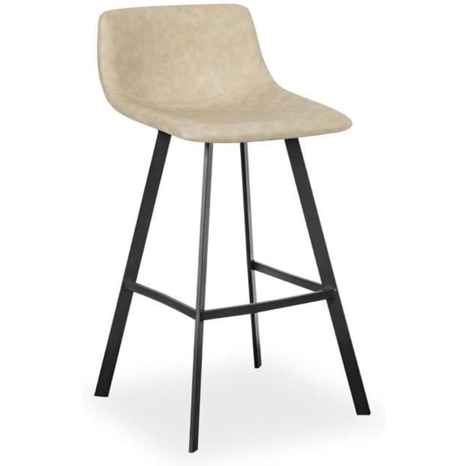 Tabouret - VERSA - Edvin - Blanc - Métal - 49 x 88 x 42 cm blanc