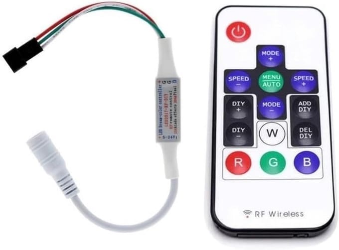 Draadloze RGB LED Controller voor Adresbare WS2811/WS2812B Strips met 358 Modi