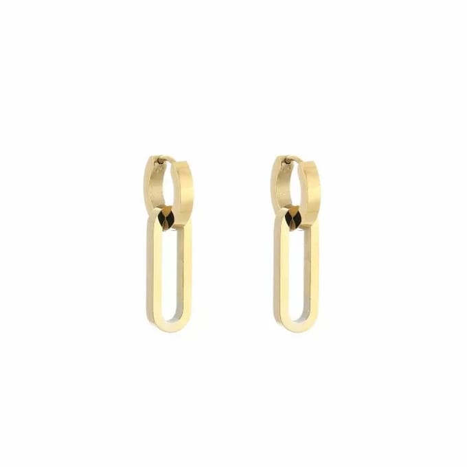 Bijoutheek Oorhangers Hoop Met Lange Hoop Goud