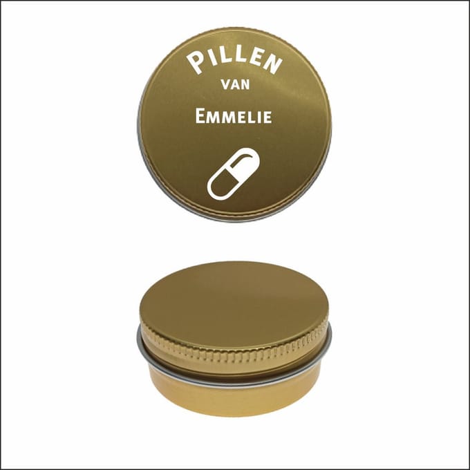 Pillen Blikje Met Naam Gravering - Emmelie