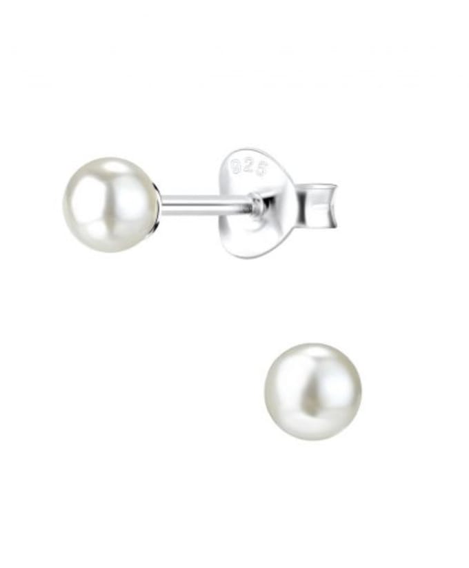 La Rosa Princesa Kleine Parel Oorbellen Zilver 4mm - dames