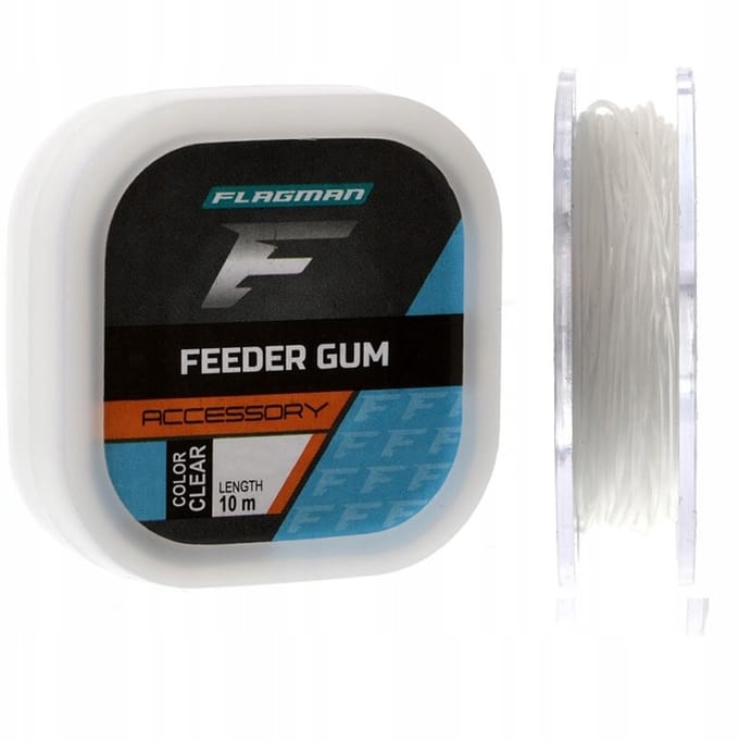 Flagman Feeder Gum 0,6 mm 10 m - Transparante schokdemper voor zichtbaarheid