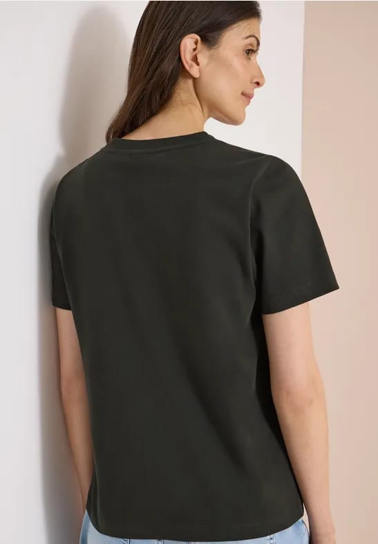 Shirt met ronde hals en frontprint