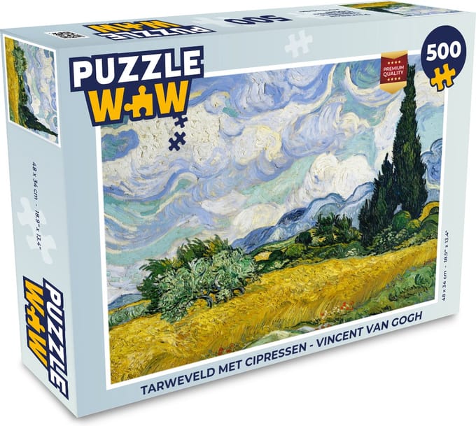Puzzel Tarweveld met Cipressen - Vincent van Gogh - Legpuzzel - Puzzel 500 stukjes