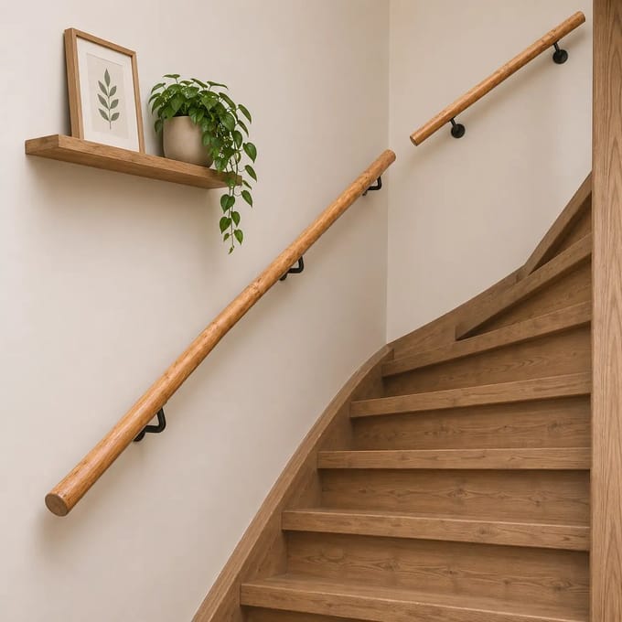 Boomstam Trapleuning Einar | Old Naturel | 100cm | Bijbehorende beugels beschikbaar | Berkenhout