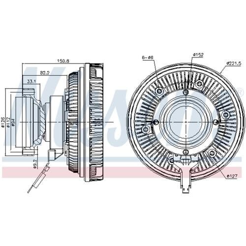 Koppeling, radiatorventilator NISSENS 86250