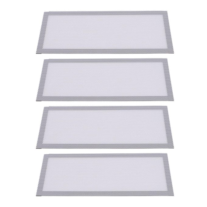 4 pièces Grille de ventilation de sol Couverture en maille PVC Magnétique Anti-poussière Cache d'écran de registre de sol pour Maison Mur blanc