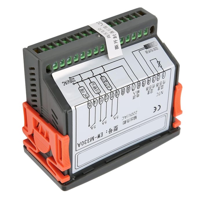 EWM330A AC220V Contrôleur de température et d'humidité double LED Thermostat numérique gray