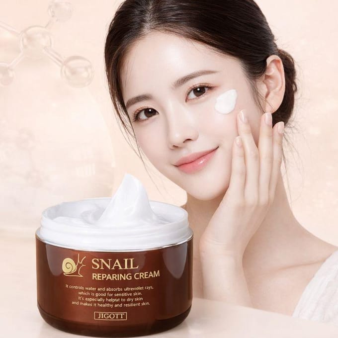 Jigott Snail Repairing Cream 100ml brown