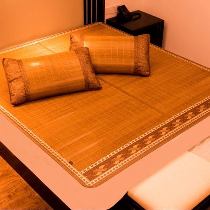 Bamboe Mat - Zomer Mat - Koel Slapen - Dubbelzijdig - 195x150 cm - Bruin