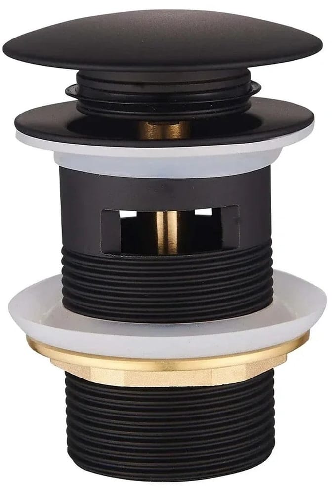 DutchLine Afvoerplug - Luxe Overloop Waste – Mat zwart