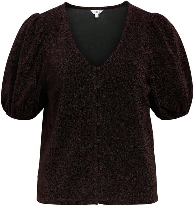 Object Objfilipa Tops & T-shirts Dames - Shirt - Bordeaux - Maat S