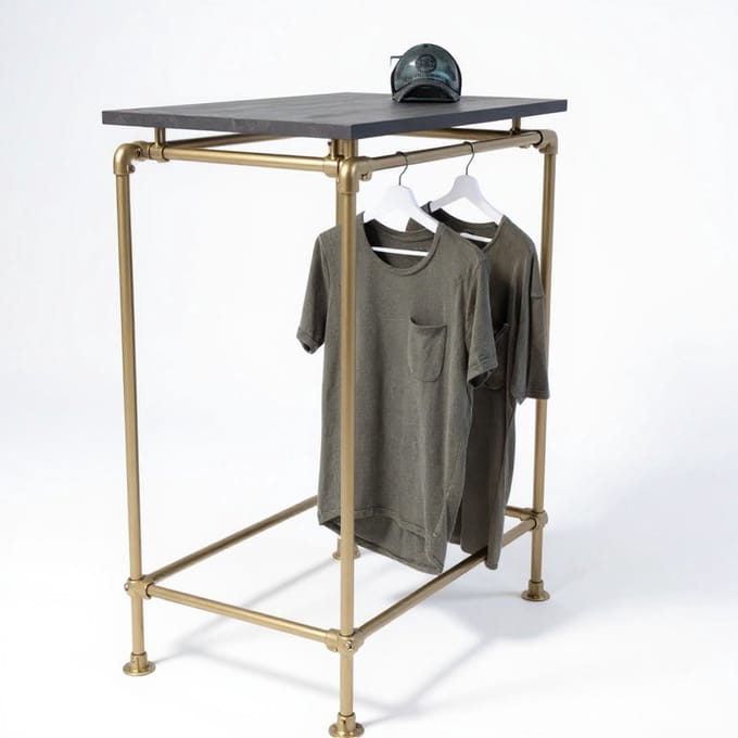 Design85 Gouden Kledingrek Steigerbuis Industrieel 100 cm Breed