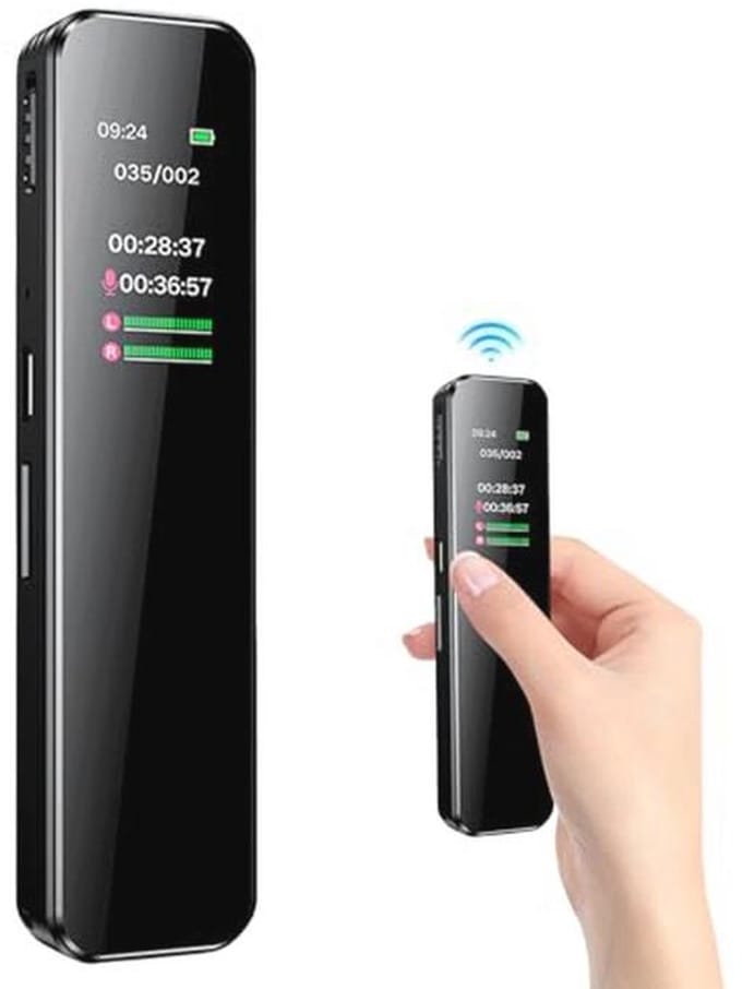 Mini Dicteerapparaat 64 GB met Ruisonderdrukking voor Efficiënte Opnames