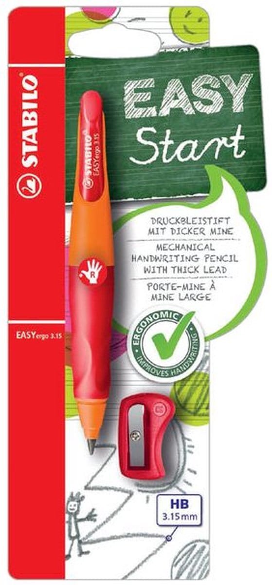 Vulpotlood stabilo easyergo hb 3.15mm rechts or/rd | 5 stuks