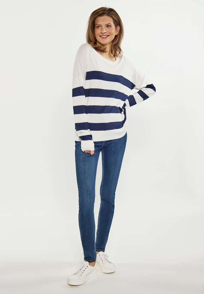 usha Jumper Dames wit + marine