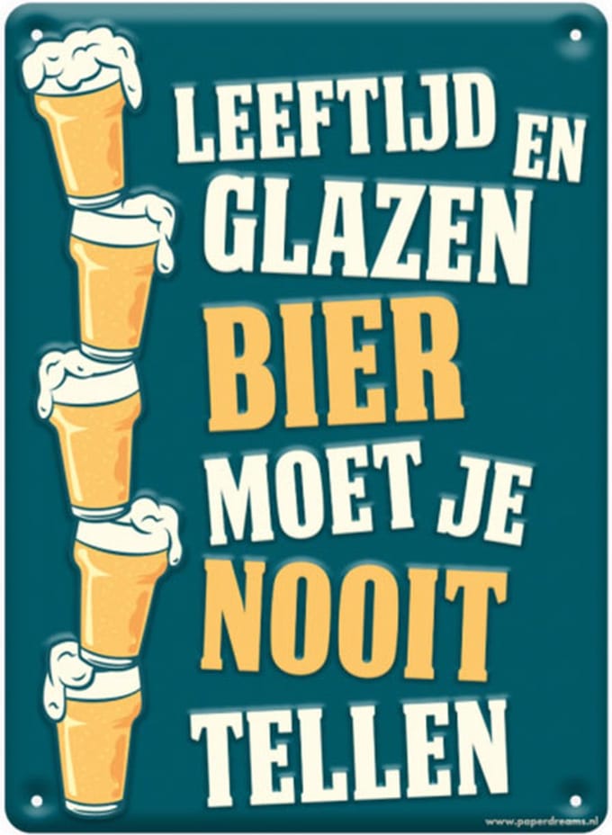 Metal signs - Leeftijd en glazen bier