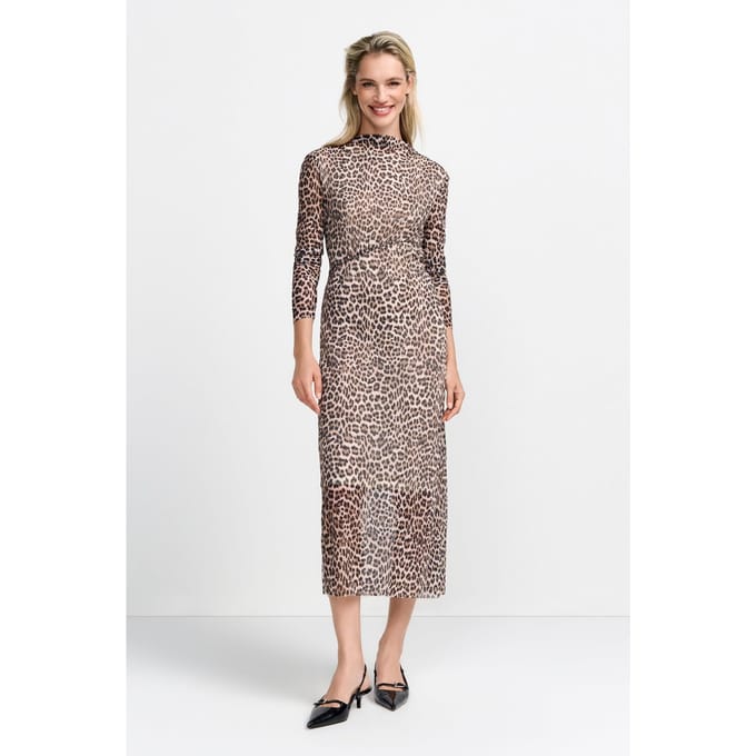 Rich & Royal Plissee Mesh Dress Recycled Caffee Latte Größe: M | Midikleider Outlet | Damen