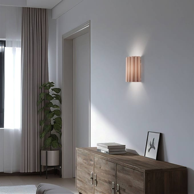 Duolla Wandlamp Aria, cappuccino, microvezel, E27