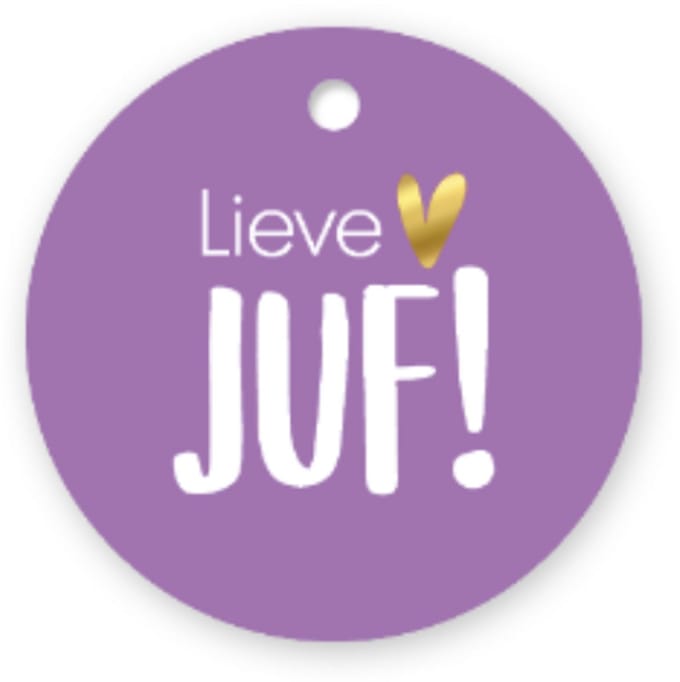 3x Cadeaulabel - Lieve Juf - Einde schooljaar - bedankje