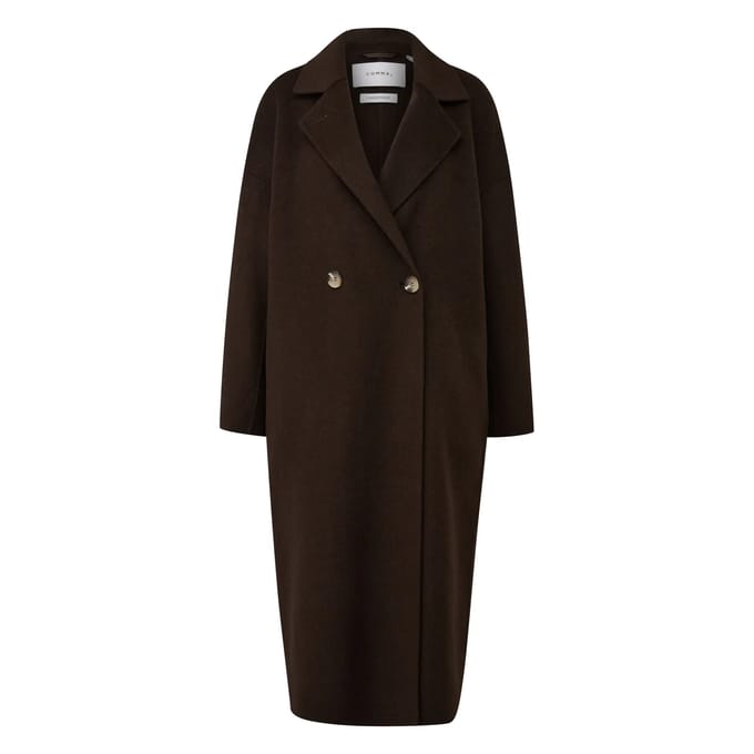 Oversized Dubbellaags Maxi Blazer Jas Van Gemengde Wol Voor Vrouwen COMMA