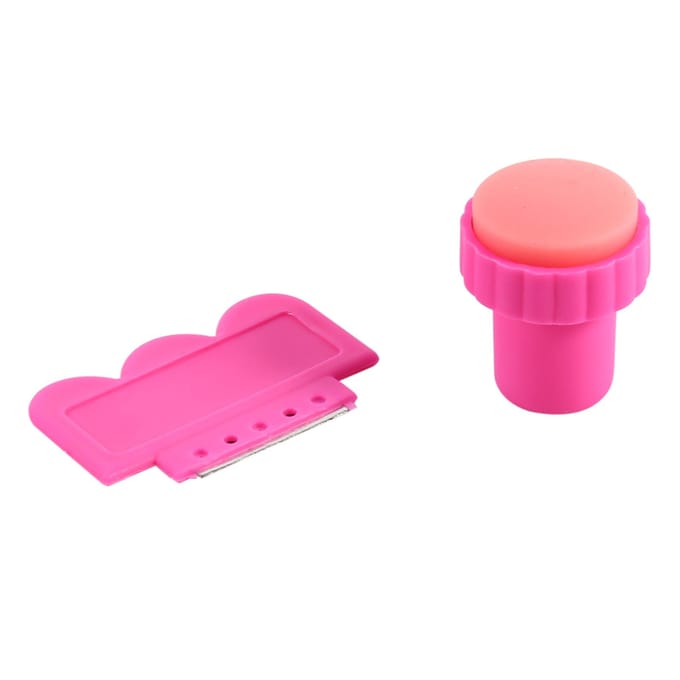 Nail Art Schraper Stempelplaat Dubbelzijdige Stempel 7-delige Set Manicure Tool red