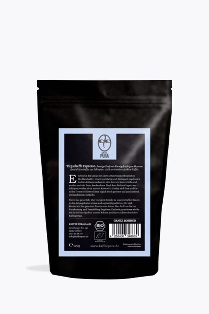 Kaffee Pura Yirgacheffe Espresso Bio 250g