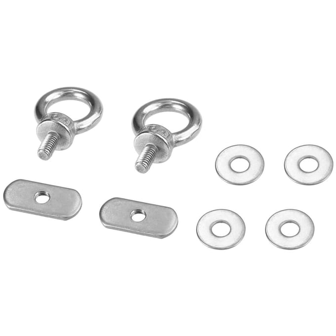2-pack kajakrailmontage bevestigingsogen voor bungeekoordtouw zilver