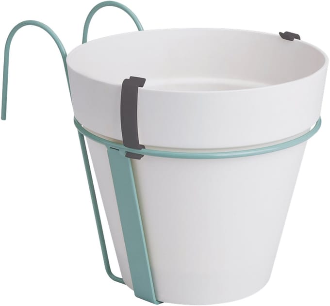 Elho Loft Urban Balkon Potholder 27 - Bloempot voor Balkon Buiten - Ø 19.3 x H 20.0 cm - Wit