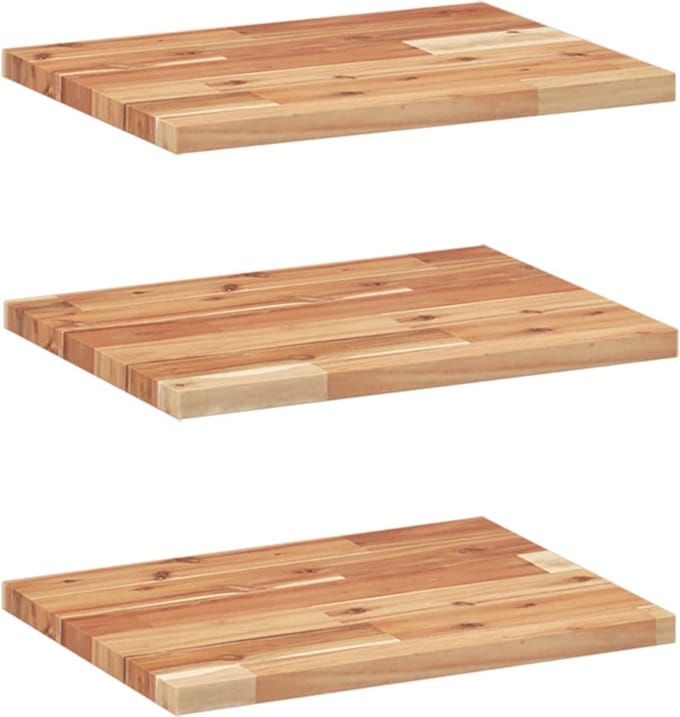 vidaXL - Wandschappen - 3 - st - zwevend - olieafwerking - 60x30x2 - cm - acaciahout