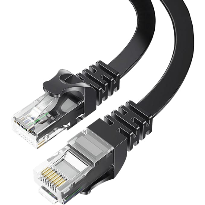Essager CAT6 S/FTP LAN Ethernet Kabel Plat Zwart 15m