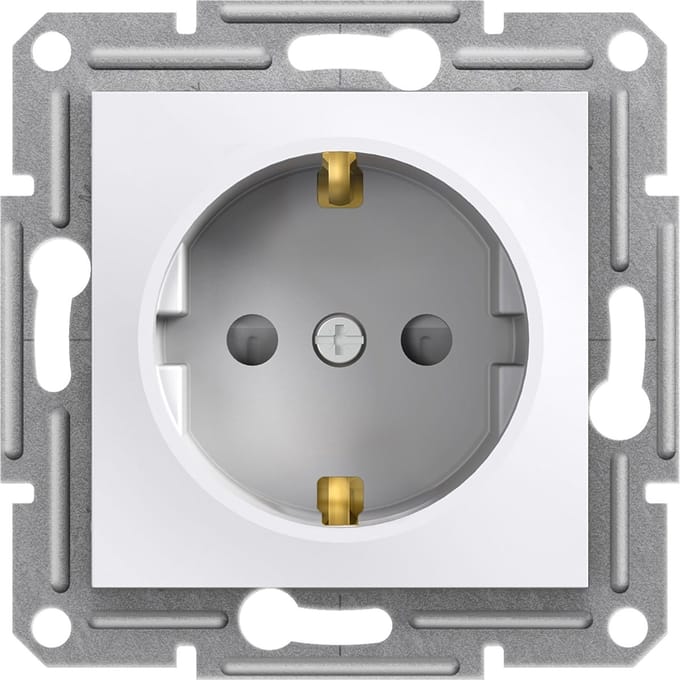 Schneider Electric Asfora Stopcontact Inbouw Randaarde Beveiliging - Wit