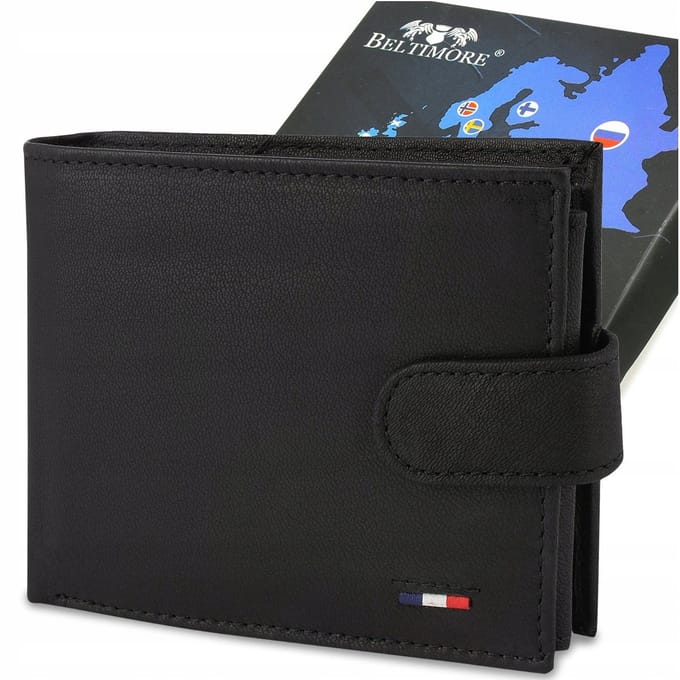 Beltimore - Leren Herenportemonnee D43 - Horizontaal - Met Ritsvak & RFID-bescherming - Inclusief Geschenksdoos