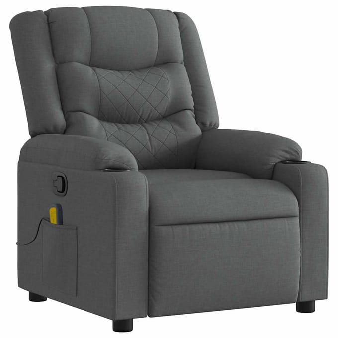 Vidaxl Klapbare Massagestoel, Donkergrijs, Bekleed met Stof
