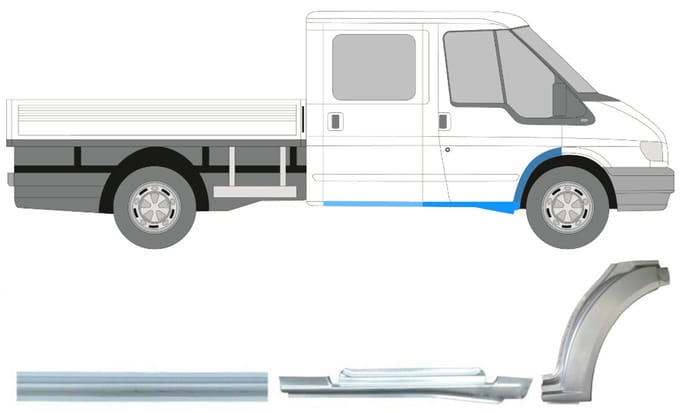 Reparatiepaneel dorpel + voorste spatbord voor Ford Transit 2000-2013 / Rechts
