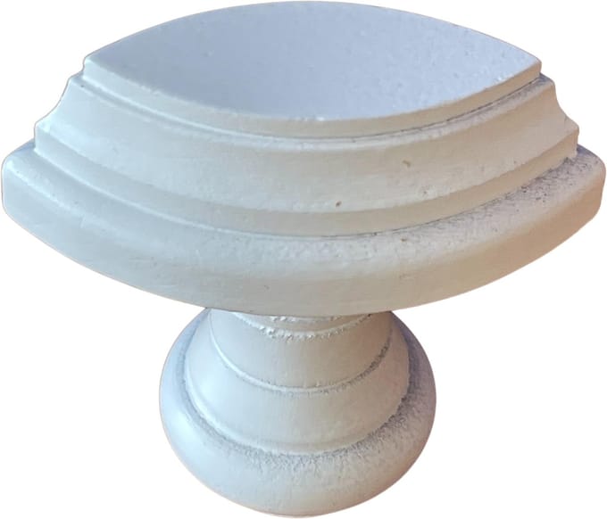 TQ4U meubelknop "Pascal" - beukenhout - wit gespoten - 53 mm breed x 50 mm hoog