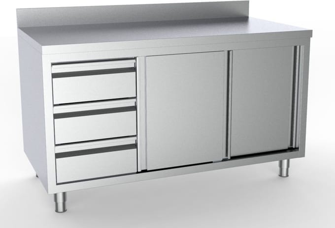 700 WERKTAFEL SCHUIFDEUREN LADEN LINKS MET RAND 2000 | 7333.0270 | COMBISTEEL