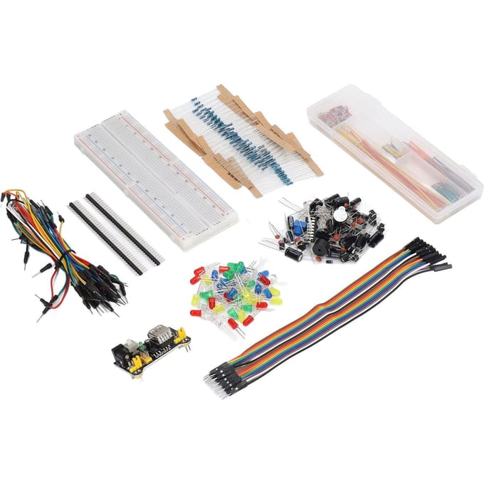 Kit de composants électroniques Starter Fun Assortiment avec 830 points de connexion Breadboard pour R3