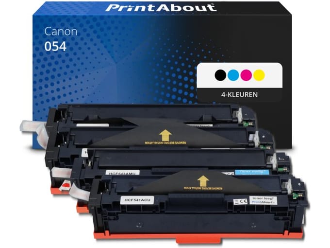 PrintAbout huismerk Toner 054  4-kleuren Multipack Geschikt voor Canon
